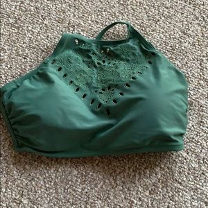 Patterned halted swimsuit top